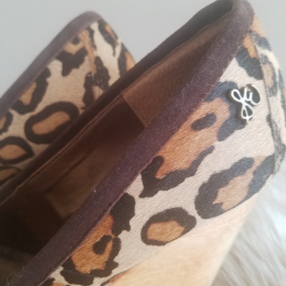 Sam Eldman  suede cheetah print wedge